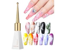 Bloom Nail Gel, Spreading Effect Blossom Gel, 1pc 10ml Quick Curing Nails Art Gels with Marble Design Flow, Professional Manicure, Nails Gels, for Home and Salon