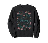 Bloom Night Flower Mystical Whimsigoth Art Episodic Drawing Sweatshirt
