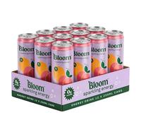 Bloom Nutrition Sparkling Energy Drink Peach Mango 250ml (12 Pack) | Zero Sugar Energy Drink with 80mg Natural Caffeine, Vitamins C, B3 & B5 | Low Calorie and Multivitamin Energy Drink