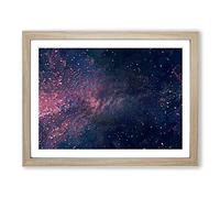 Bloom Of Time In Abstract Modern Art Framed Wall Art Print, Ready to Hang Picture for Living Room Bedroom Home Office Décor, Oak A4 (34 x 25 cm)