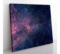 Bloom of Time in Abstract Modern Canvas Wall Art Print Ready to Hang, Framed Picture for Living Room Bedroom Home Office Décor, 35x35 cm (14x14 Inch)