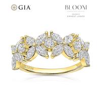 BLOOM Paris 18ct Yellow Gold 1.50ct Lab Grown Diamond Marquise & Round Ring