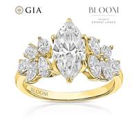 BLOOM Paris 18ct Yellow Gold 2.50ct Lab Grown Diamond Marquise Floral Ring