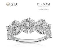 BLOOM Paris Platinum 1.50ct Lab Grown Diamond Marquise & Round Ring