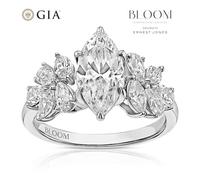 BLOOM Paris Platinum 2.50ct Lab Grown Diamond Marquise Floral Ring
