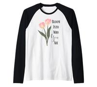 Bloom Pink Tulip Aesthetic Raglan Baseball Tee