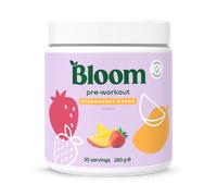 Bloom Nutrition Pre-Workout Drink Mix with Beta Alanine, Ginseng & L-Tyrosine, Green Tea Extract Caffeine, Amino Acid Blend, Sugar-Free Powder, Strawberry Mango