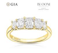 BLOOM Rome 18ct Yellow Gold 1.50ct Lab Grown Diamond Emerald 5 Stone Ring