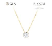 BLOOM Seville 14ct Yellow Gold True Seamless 0.50ct Lab Grown Diamond Round Solitaire Pendant