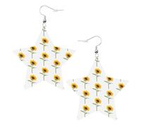 Bloom Sunflower Party Earrings for Women, Sparkling Star Dangle Earrings, Fashion Drop Jewelry for Night Out