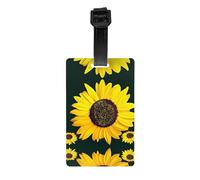 Bloom Sunflower Patterned Luggage Tags, Made of PVC, can be Hung on suitcases and toolboxes.