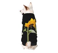 Bloom Sunflower Print Dog Hoodie For Small Dogs, Warm, Soft, And Breathable Sweatshirt, Easy To Wear Jumper, Pet Winter Weather Coat Pullover