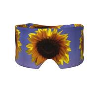 Bloom Sunflower Print Sleep Eye and Ear Muffs Mask - Adjustable Yoga Travel Headband, Keep Warm Shading Comfortable Aid