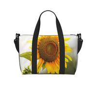 Bloom Sunflower Print Travel Duffel Bag, Lightweight Water-Resistant Weekender Spacious Gym & Travel Bag for Men, Women & Teens