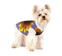 Bloom Sunflower print Tshirts for Small Dogs Dog's Fashion Shirt Breathable Sleeveless Shirts for Small Dogs