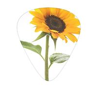 Bloom Sunflower Printed 12 Pcs Guitar Picks Sampler With Storage Box Bass Picks Thin Medium Heavy Picks For Acoustic Guitar Electric Guitars Ukulele