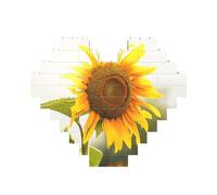 Bloom Sunflower Printed Jigsaw Puzzle 10.8x12.8 CM, Heart-Shaped Puzzle Challenging Game for Adults Gifts, Family Fun Decorative Wall Decor
