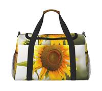 Bloom Sunflower Printed Travel Duffel Bag, Large Capacity Carry On Hand Luggage Weekend Bag for Women Men Gym Weekend