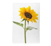 Bloom Sunflower Printed Wooden Puzzle 1000 Piece, Cute Puzzle Game in Plastic Box for Family Entertainment and Brain Training Gifts