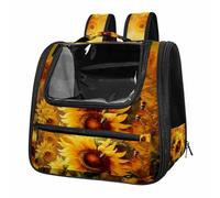 Bloom Sunflowers Bees Breathable Cat Carrier Backpack - Lightweight Pet Travel Bag for Kitties, Small Dogs & Puppies | Airline-Approved, Anti-Escape Design