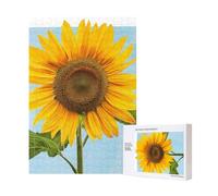 Bloom Sunflowers Printed Jigsaw Puzzle with Storage Box, Wooden Puzzle for Adults and Kids, 300 Pieces Family Fun Decorative Game