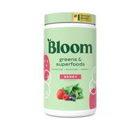 Bloom Super Greens Powder Berry (60 Servings) Blends Probiotics, Digestive Enzymes, Spirulina, and Chlorella to Support Women’s Gut Health, Ease Bloating, and Promote Healthy Digestion Naturally