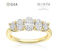 BLOOM The Tennis Collection 18ct Yellow Gold 1.50ct Lab Grown Diamond Oval 5 Stone Ring
