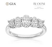 BLOOM The Tennis Collection Platinum 1.50ct Lab Grown Diamond Oval 5 Stone Ring
