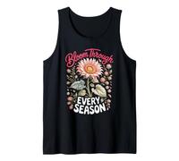 Bloom Through Every Season Sunflower Floral Botanical Tank Top