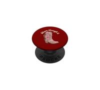Bloom Through It Breast Cancer Awareness Western Boot PopSockets Adhesive PopGrip