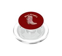 Bloom Through It Breast Cancer Awareness Western Boot PopSockets PopGrip for MagSafe