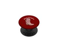 Bloom Through It Pink Ribbon Cowboy Boot Breast Cancer PopSockets Adhesive PopGrip