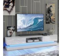 Bloom Tv Unit 180Cm White With High Gloss Doors And Led Lighting - Creative Furniture