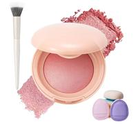 Bloom up Baked Highlighting Blush, 6 Shades Soft Pinch Glitter Powder Blush, Natural Finish - Buildable Color, Long Last Natural Complexion, Shape, Contour & Highlight for All Skin Tones (02#)