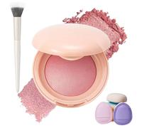 Bloom up Baked Highlighting Blush, 6 Shades Soft Pinch Glitter Powder Blush, Natural Finish - Buildable Color, Long Last Natural Complexion, Shape, Contour & Highlight for All Skin Tones (03#)