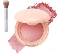Bloom up Baked Highlighting Blush, Soft Luminous Blush, 6 Shades, Natural Finish - Buildable Color, Shape, Contour & Highlight, Long Last Natural Complexion, for All Skin Tones (#02)