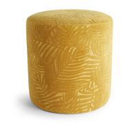 Bloom Velvet Yellow Footstool Ottoman for Living Room Beautify Mustard One Size