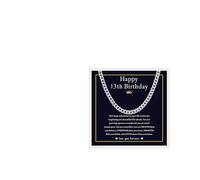 Bloom Verge 13th 16th 18th Birthday Silver Cuban Chain Necklace Gift for Boys 3mm/5mm/6mm,18/20/22 Inch Cool Gifts for 13 16 18 Year Olds Jewelry for Son,Grandson,Nephew, Brother(13-6mm/20