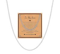 Bloom Verge Son Silver Cuban Chain Gifts Boys Mens,3mm/5mm/6mm,18/20/22 Inch Necklace Chain 13th 16th 18th 21th Brithday Jewelry Gift Box for Son(3cm/22)