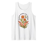 Bloom When Its Right - Vintage 70s Flower Hands Nature Art Tank Top