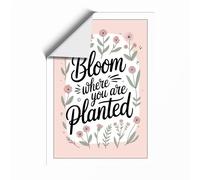 Bloom Where You Are Planted Botanical Unframed Wall Art Print A4 (29.7×21cm), Wall Decor for Living Room, Bedroom, Office & Home, Art Gift