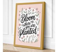 Bloom Where You Are Planted Canvas Wall Art Print 36x24 Inch (91 x 61 cm)