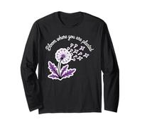 Bloom Where You are Planted Dandelion Hearts Airplanes Long Sleeve T-Shirt