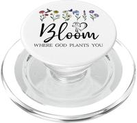 Bloom Where You Are Planted God Quote Bible Verse Christian PopSockets PopGrip for MagSafe