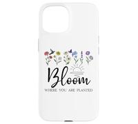 Bloom Where You Are Planted Wildflower Christian Bible Verse Case for iPhone 15