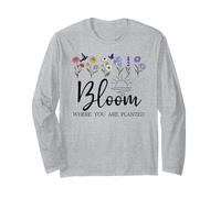 Bloom Where You are Planted Wildflower Christian Bible Verse Long Sleeve T-Shirt