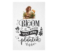 Bloom Where You Are Planted Wooden Jigsaw Puzzle for Adults, 1000 PCS