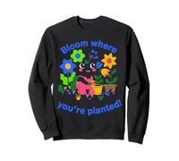 Bloom Where You're Planted Cute Frog Flower Design Sweatshirt