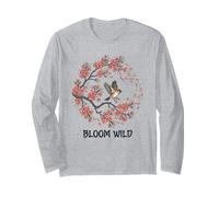 Bloom Wild Spring Bird Quote Cherry Blossom Lover Flight NAT Long Sleeve T-Shirt