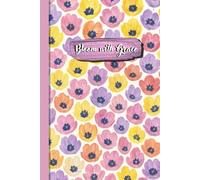 Bloom with Grace Tulips Notebook: Watercolor Tulips Journal with Shimmering Typography Graph Paper Notebook for Notes, Ideas & Creativity Elegant Tulip Grid Journal for Writing, Journaling & Planning